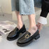 Round Toe Retro Shallow Mouth Metal Chain Oxford Loafers